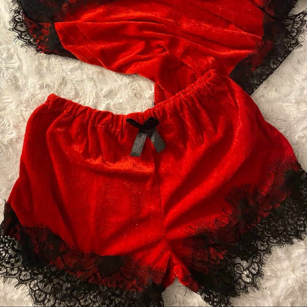 2 Pcs Women lingerie-Sleepwear Lace Elastic